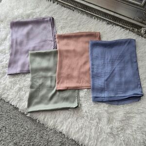Hijab Elegance San Francisco Bundle of 4 Crinkle Chiffon Hijabs Scarf for Women.